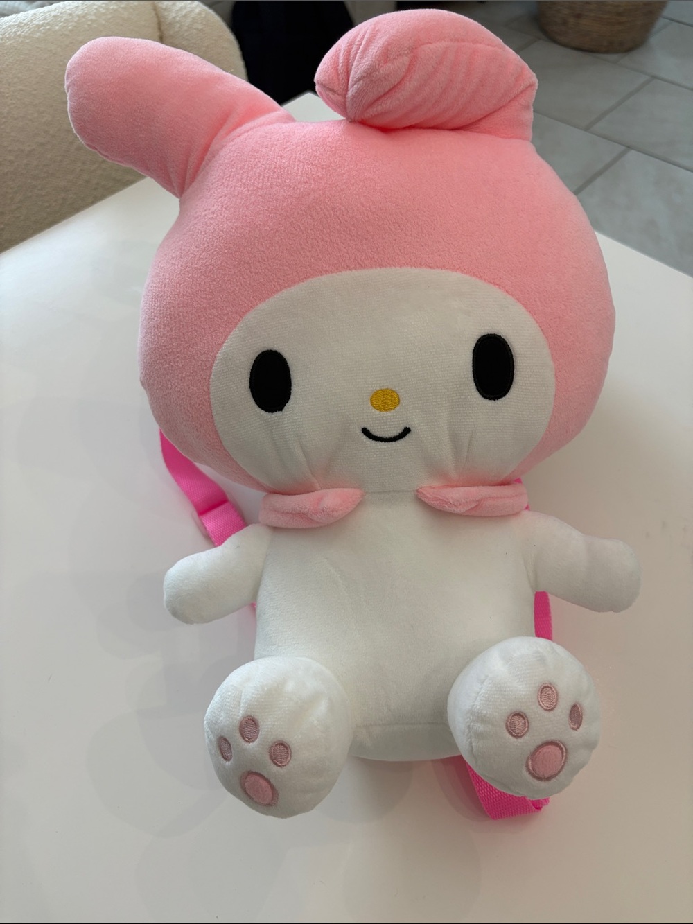 Sanrio Pink and White My Melody Plush Backpack